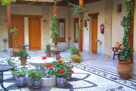 andalusian style patio in abadia hotel