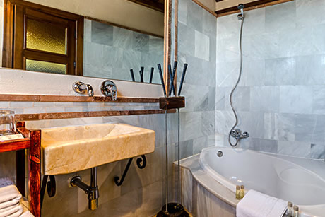full marble bathroom at federico's house