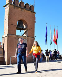 wall and tower of the alcazaba in granada