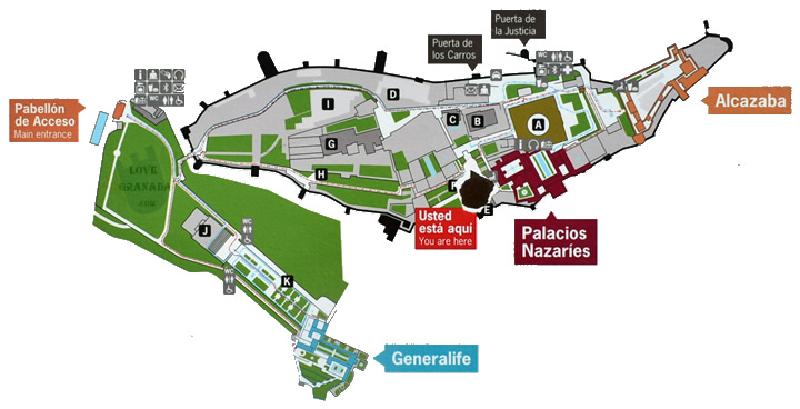 main areas of the alhambra