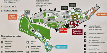alhambra palace map in granada spain