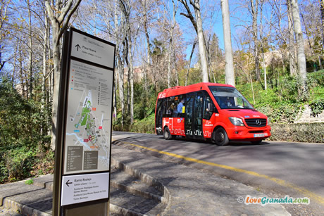 bus stop in alhambra forest