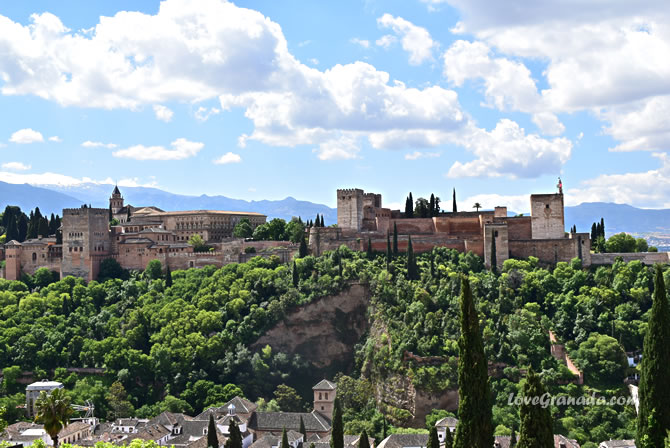 view of the alhambra from mirador de nicolas