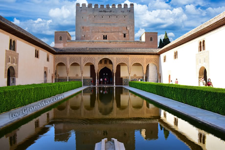 palaces in alhambra of granada in spain