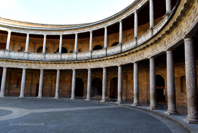 interior of the carlos V palace in the alhambra of granada