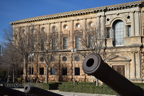 cannons and carlos v palace in the background