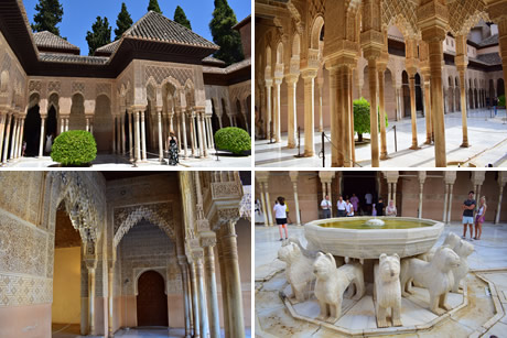 view of the patio of the lions of the alhambra