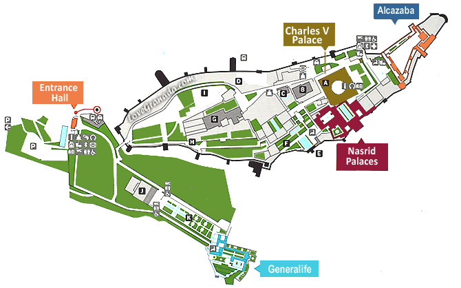 location of charles v palace in the alhambra