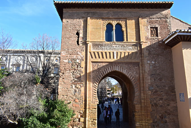 entrance gate of vine near alcazaba in the alhambra