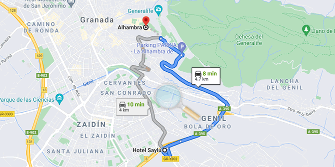 how to reach alhambra from granada