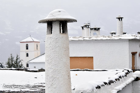 white chimneys and houses of the alpujarra