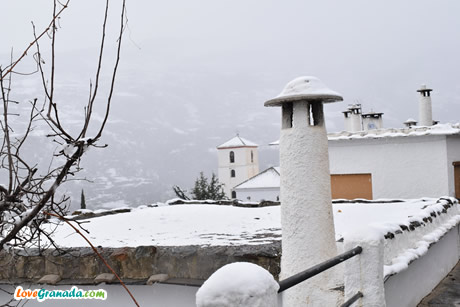 view of bubion in winter in the alpujarra