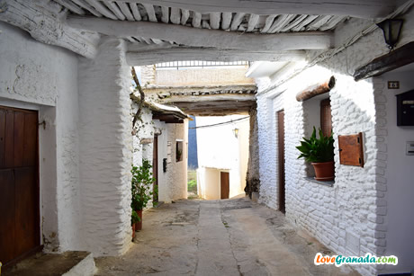 houses with a walk on the street in bubion