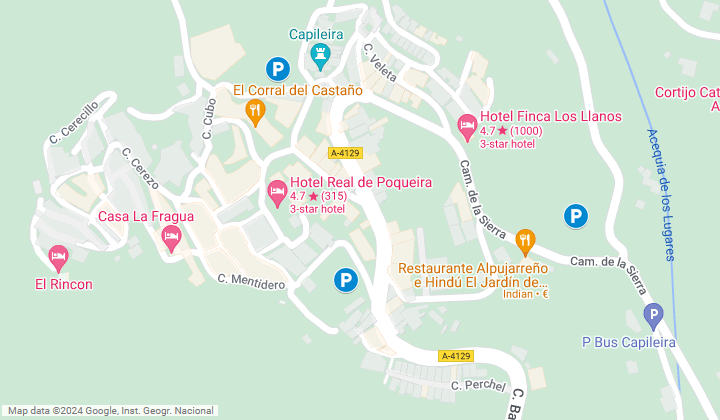 map of car parks in capileira