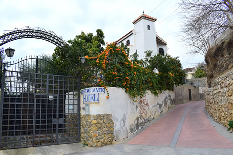 entrance to the alcadima restaurant in lanjaron