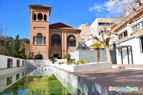 lanjaron spa building with trees around
