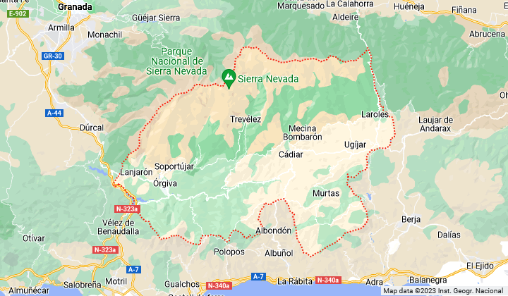 map of the alpujarra granadina