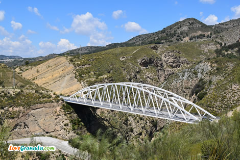 beautiful metal bridge in the Lanjaron ravine