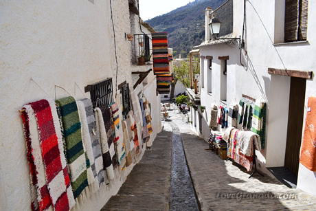 handmade carpets on alpujarra streets