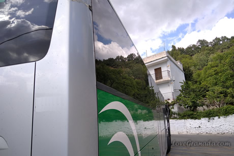 stationed bus in pampaneira