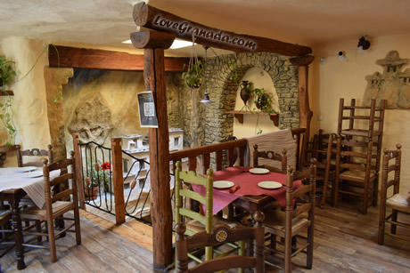 wooden beams and tables in casa abuela