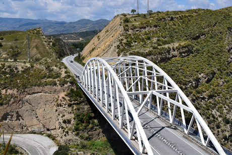 bridge made of steel on the road to pampaneira