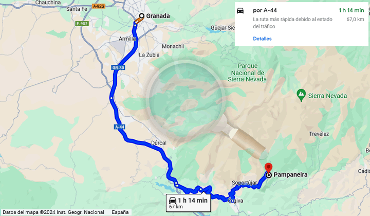 map how to get from granada to the alpujarra