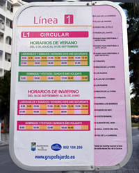almunecar city buses sign
