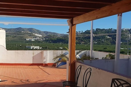 terrace with views in hostel san sebastian