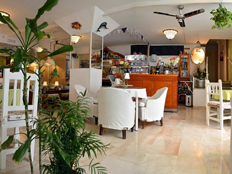 cafe shop in hostel altamar in almuñecar