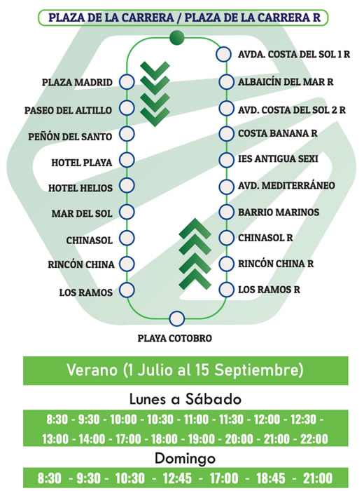 circular urban bus line 1 of almuñecar