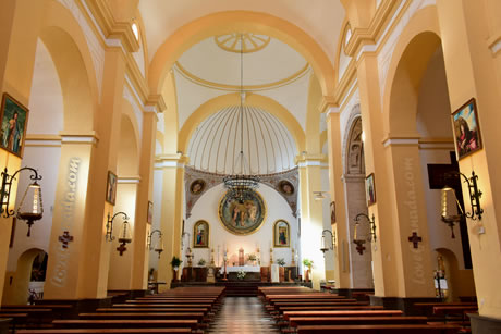 interior and benches of the parish church of encarnacion almunecar