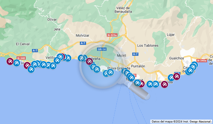 detailed map of all tropical coast beaches