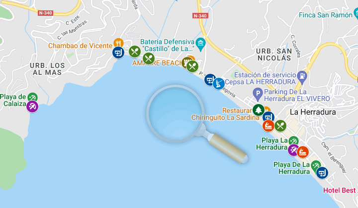 map of the best herradura beaches and attractions