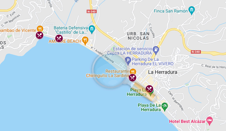 map of the best herradura restaurants