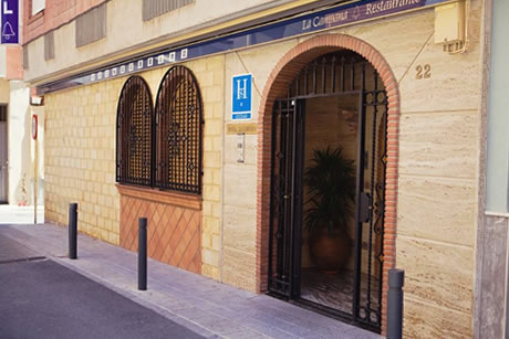 entrance to the la campana hostel