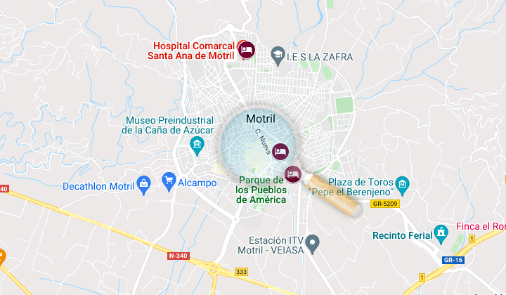 map of the best hotels in motril