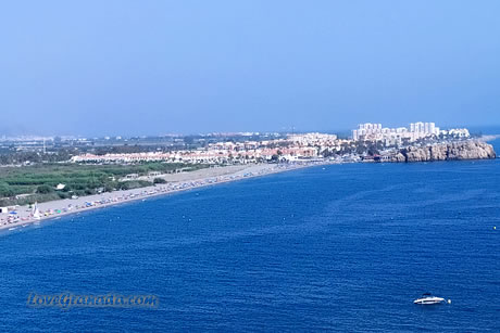 birds view of guardia beach in salobreña