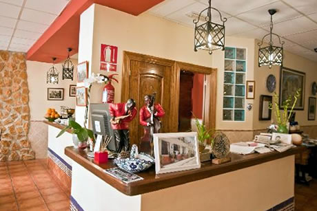 open reception in hostel palomares in salobrena