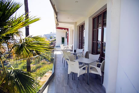 terrace with views in hotel salambina