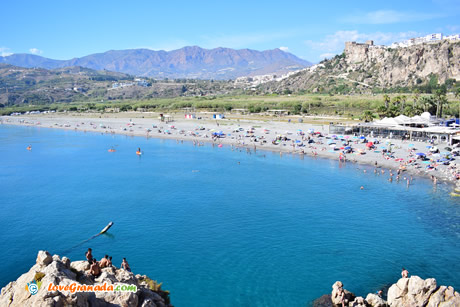 Playa La Guardia, town center in the background