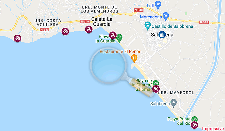 map of the beaches in salobreña