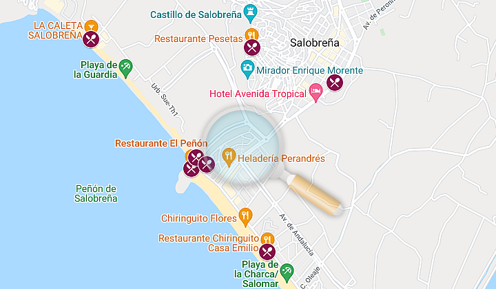 map of the best restaurants in salobreña