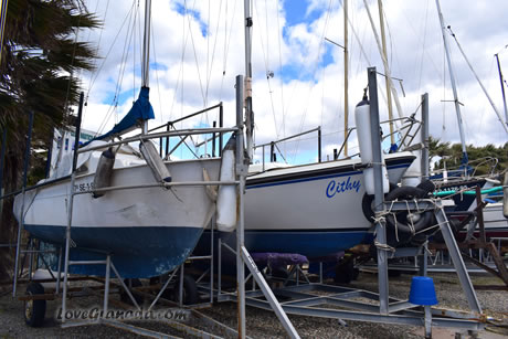 boats storage area in punta del rio beach