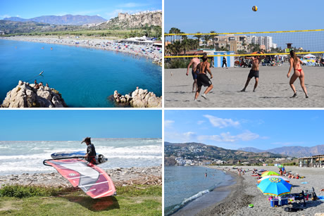 people with shaddows on the beach of salobreña