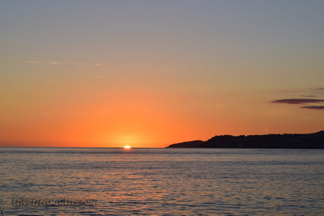 the view of the sunset from the rock of salobreña