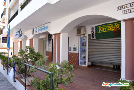 exterior of the marina diving office