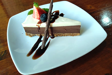 chocolate cake in hicuri art vegan