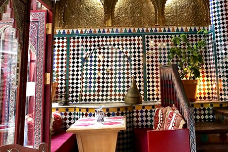 tables near entrance in the bagdad tea house