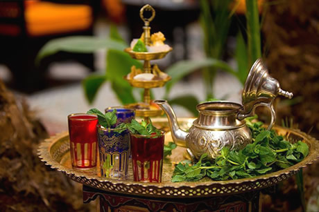 ment tea in oriental teahouse in granada